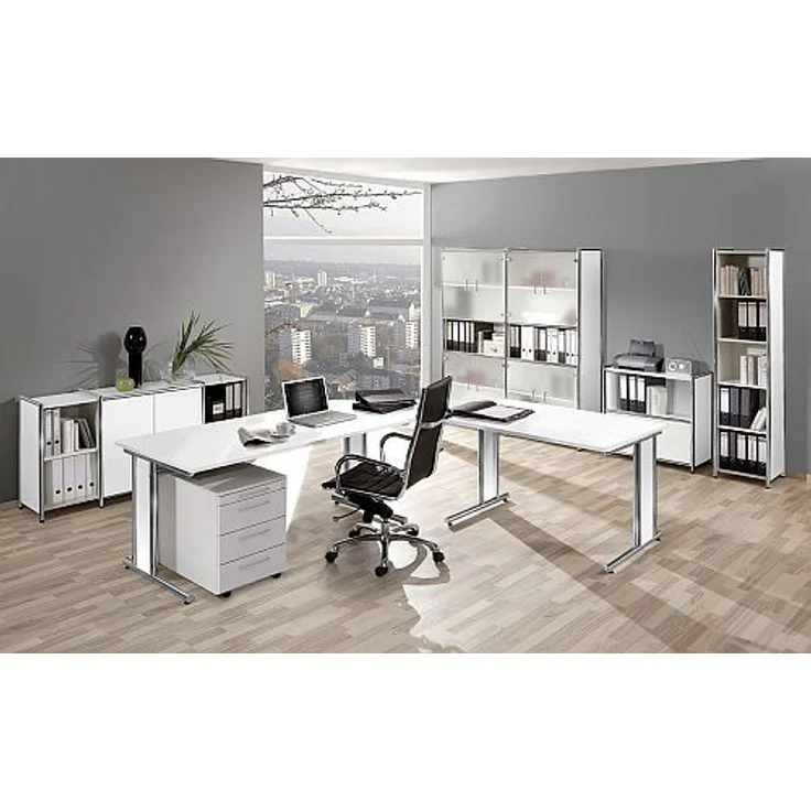 Anbau-Highboard schmal ARTLINE 3 OH 39 x38 x115 cm Anthrazit – Bild 3