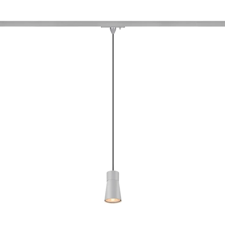 SLV PURI 2.0 Cone, 1~ Pendelleuchte, GU10, Pendellänge 200cm, 1x max. 6W, grau - Leuchten mit 1 Phasen Adapter – Bild 1