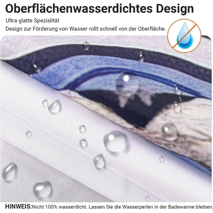 Duschvorhang 180x200cm Katzenschwimme Antischimmel Textil Wasserabweisend – Bild 2