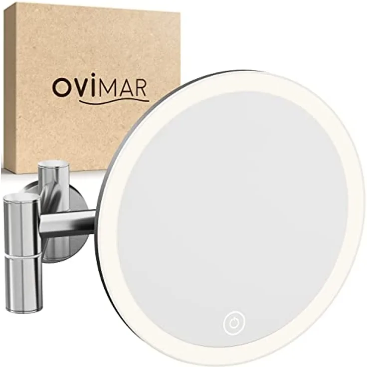 ovimar Kosmetikspiegel Vorupor (1-St), aus Edelstahl in Silber zur Zum Bohren