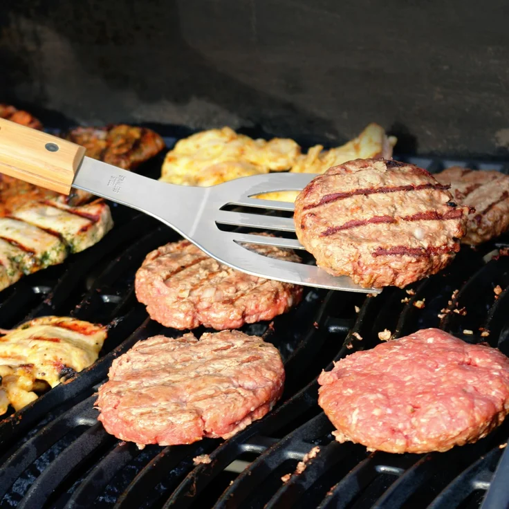 bremermann Grillbesteck-Set Grillbesteck 3er Set // Edelstahl mit Bambusgriffen – Bild 6