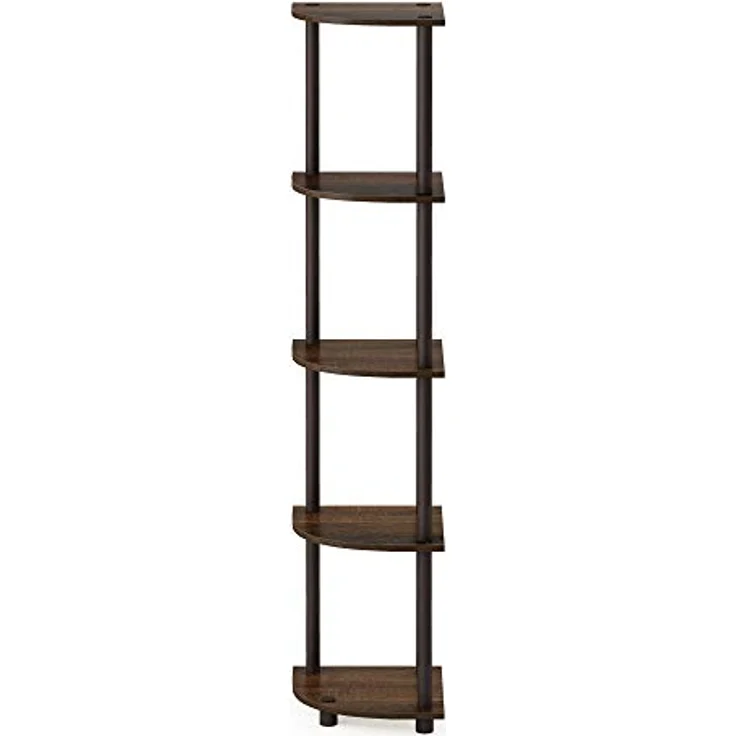Furinno Eck-Mehrzweckregal mit 4 Fächern, holz, Walnuss/Braun, 29. 46x29. 46x146. 56 cm – Bild 9