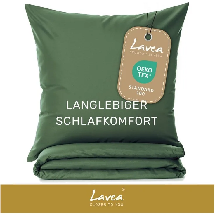 Lavea Bettwäsche Mikrofaser Bettwäsche-Sets mit Kissenbezügen und Bettbezügen, 4 teilig, Bettbezug und Kissenbezug mit Reißverschluss, weich, hypoallergen