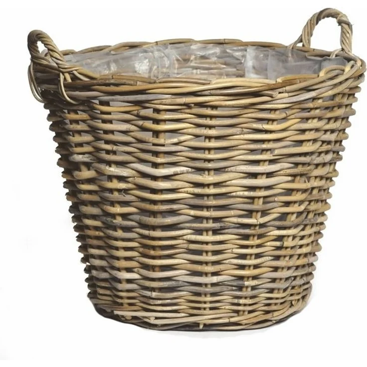 Spetebo Blumentopf Pflanzkorb mit Henkel - Weide / natur - 45 cm (Stück, 1 St, Pflanzkorb), Dekorativer Pflanzkorb aus Weide – Bild 2