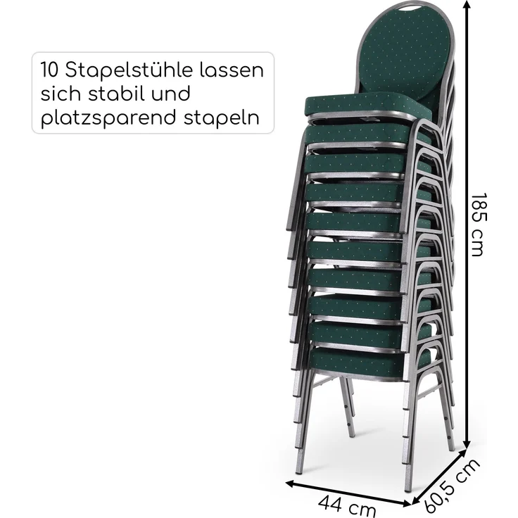 Raburg Stapelstuhl Bankettstuhl gepolstert & stapelbar, stabiler Metallrahmen, Vienna (Set), bis 150 kg belastbar, für Konferenz & Seminar – Bild 9