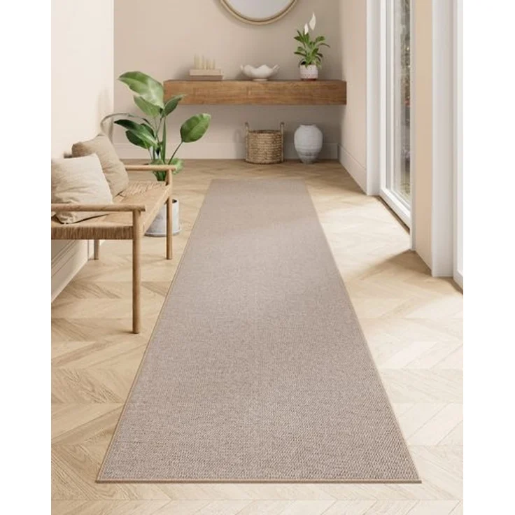 Songmics HOME Teppich, rutschfest, Jute-Optik, maschinenwaschbar, kamelbraun, 80x300 cm – Bild 1