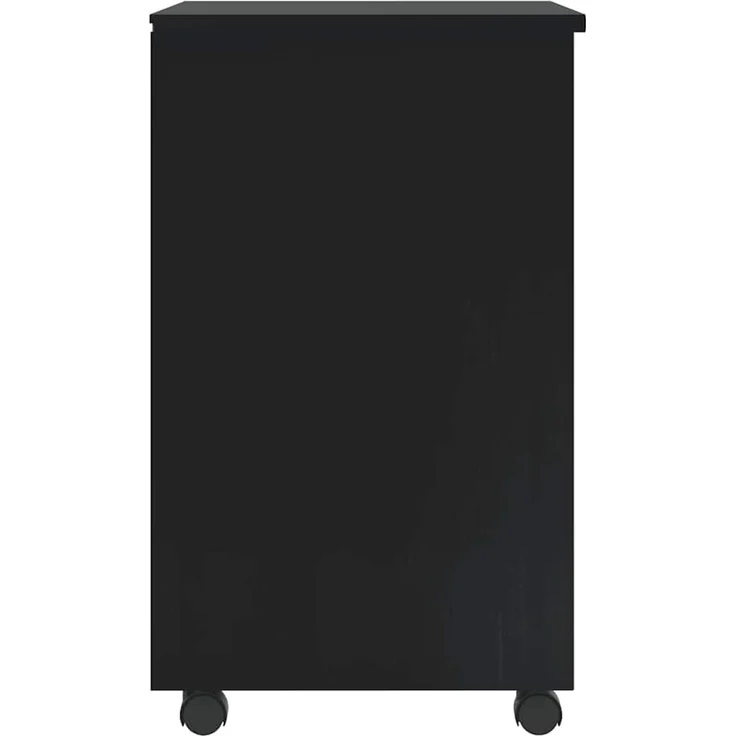vidaXL Rollschrank mit Schubladen MOSS Schwarz Massivholz Kiefer 4015784 – Bild 4