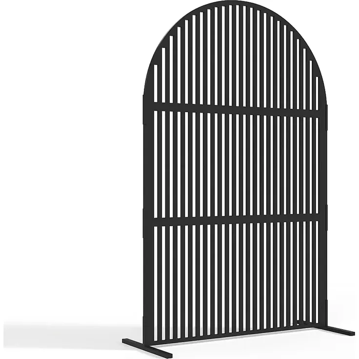 Vente-unique - TARRION Zaun und Sichtschutz Metall Schwarz - B 50 cm x H 188 cm x L 117 cm – Bild 3