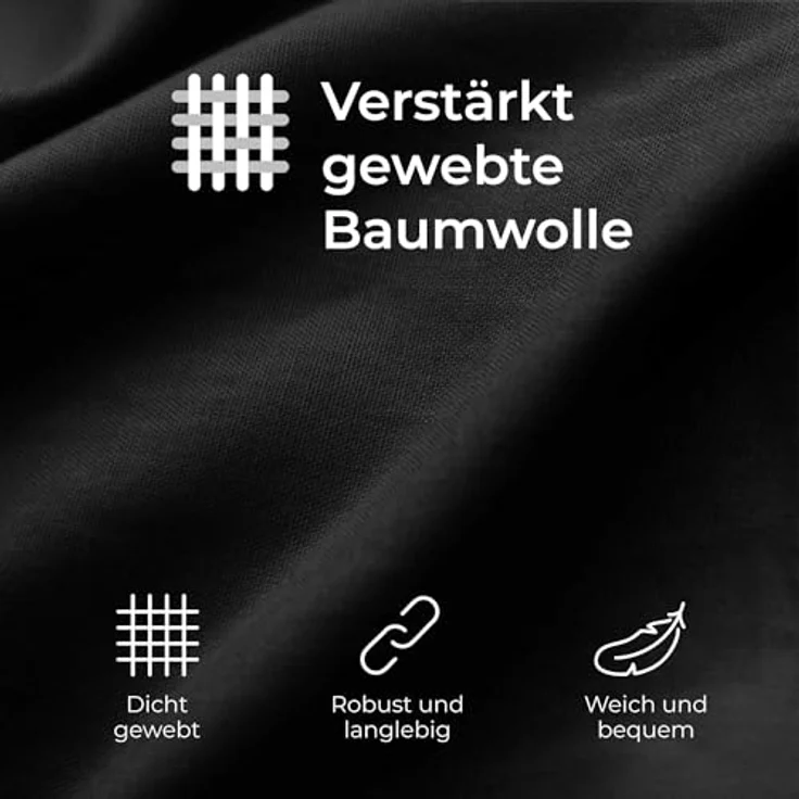 Dreamzie Kissenbezug 40x60 Baumwolle Renforcé (2er-Set) - Schwarz - Dicht gewebt mit 57 Fäden/cm² - Kissenbezug 40x60 - Oeko Tex Zertifiziert – Bild 6