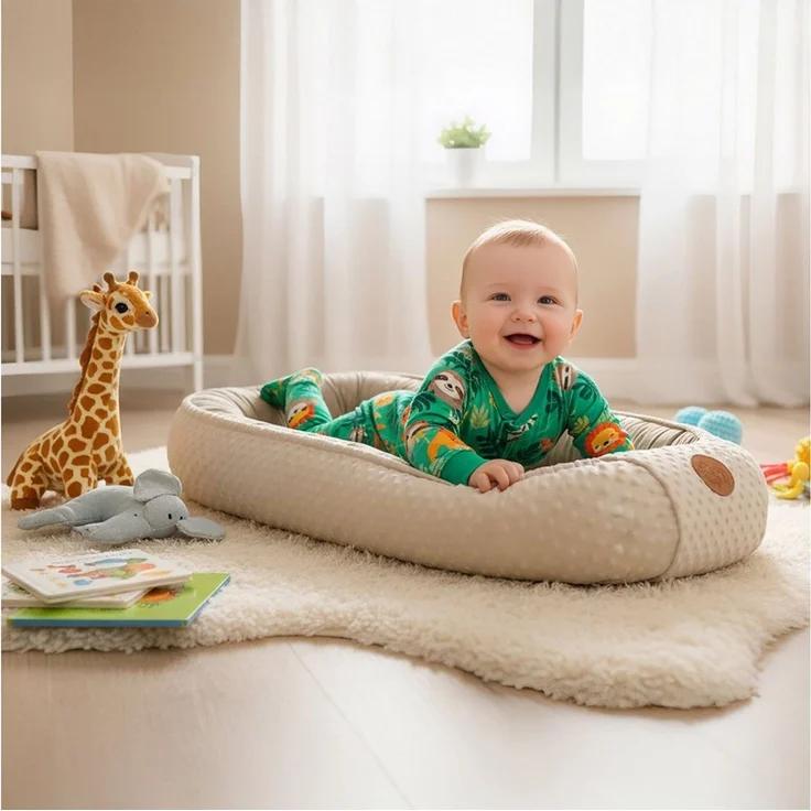 Totsy Baby Kuschelnest Warmes Nestchen Baby 90x50 cm - Kuschelnest Neugeborene Nestchen – Bild 1