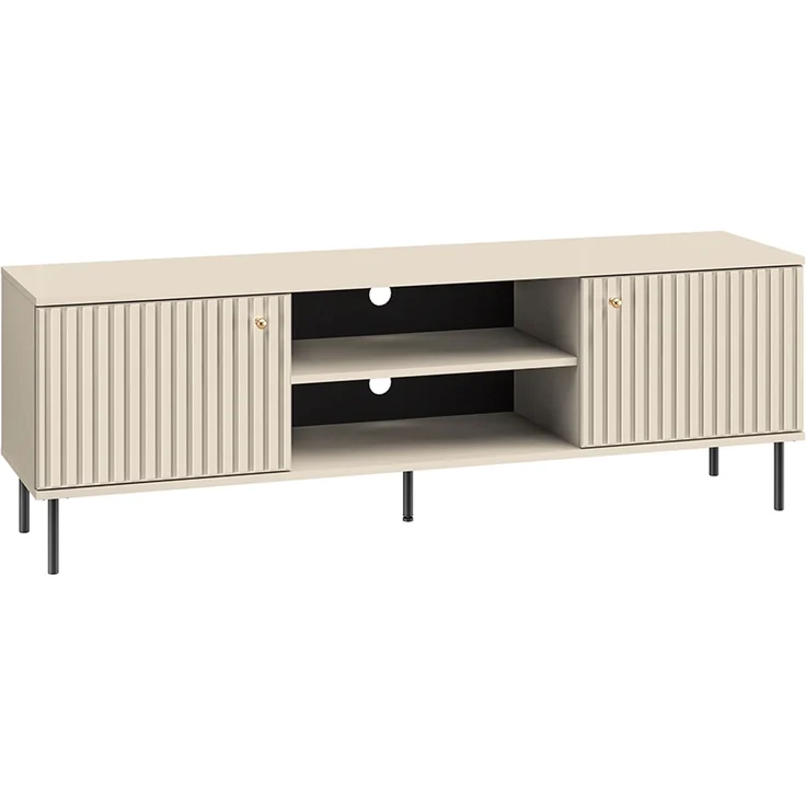 TV Board SALOU-131 in kaschmir matt mit gerillter Optik, B/H/T ca. 160/53/40 cm – Bild 1