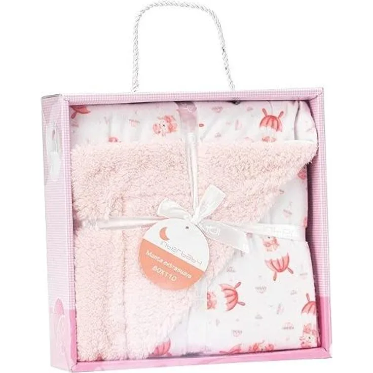 Babydecke mit Sherpa Rückseite - Paracaidista rosa