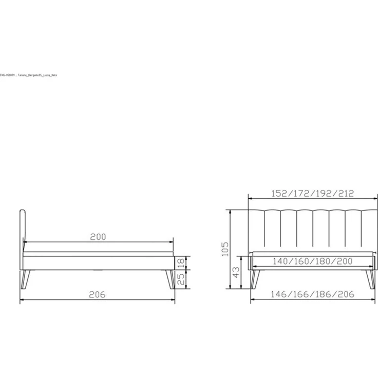 Hasena Massivholzbett Taliana Kernbuche, Polsterkopfteil, Pace Sand 200x200 cm, Komforthöhe 25 cm – Bild 5