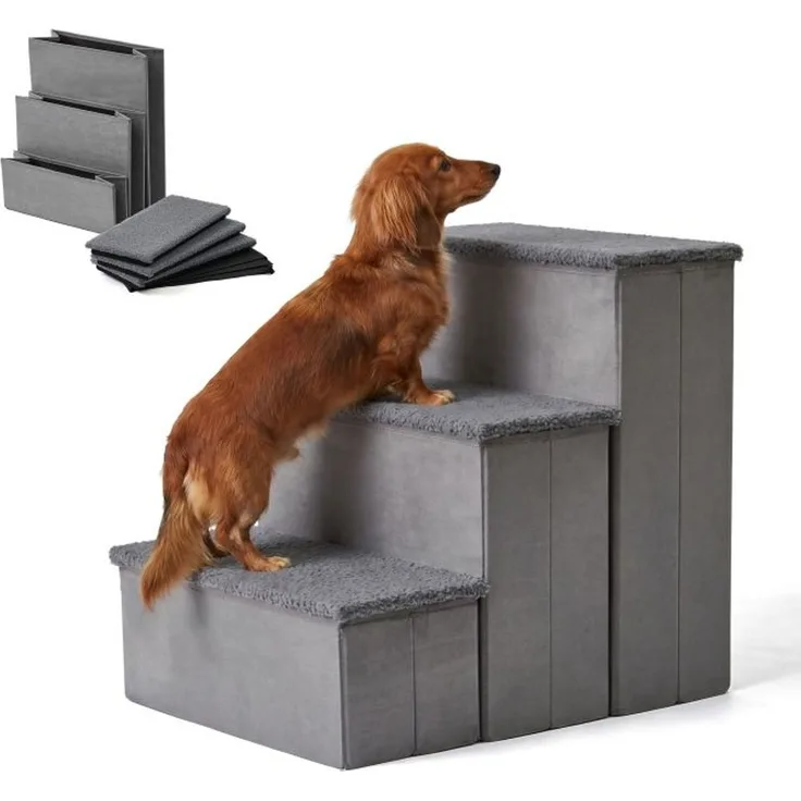 Relaxdays Faltbare Hundetreppe mit Stauraum
