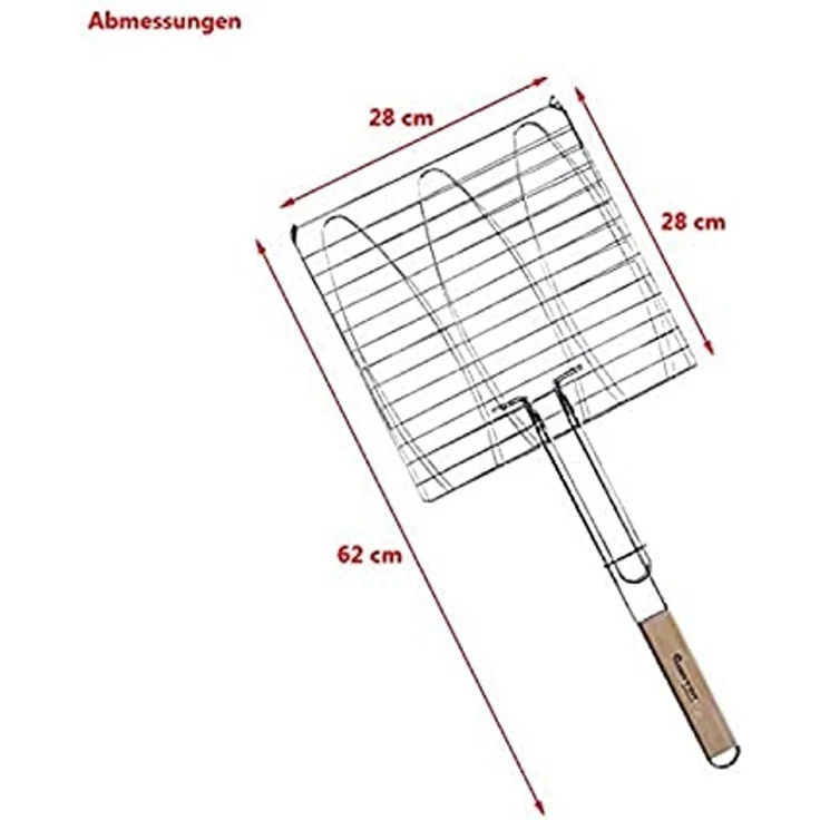 Master Grill & Party Grillrost für Fisch dreifach 28 x 28 cm (MG282) – Bild 2
