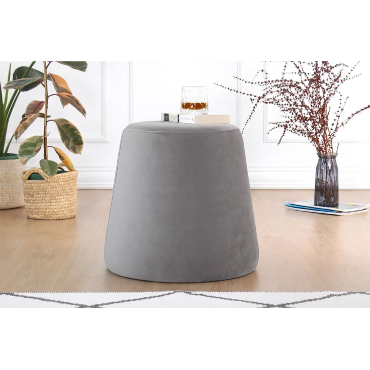 Hanah Home 'Broch - Grey' Pouffe, Grau, 40 x 44 x 40 cm – Bild 1
