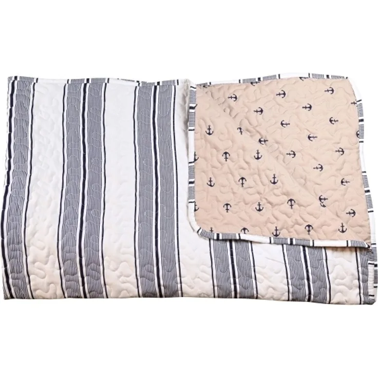 Det Gamle Apotek Plaid H 150 cm B 190 cm braun maritim 100 % Mikrofaser Füllgewicht 130 g/m² Polyester