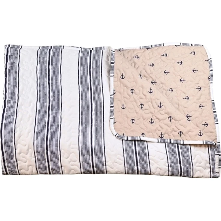 Det Gamle Apotek Plaid H 150 cm B 190 cm braun maritim 100 % Mikrofaser Füllgewicht 130 g/m² Polyester