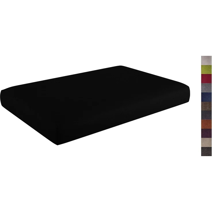 sunnypillow Palettenkissen mit abnehmbarem Bezug Kaltschaum Palettenauflage Palettenpolster Palettensofa Sitzkissen Rückenlehne Indoor Outdoor Sitzkissen 120 x 60 x 15 cm Schwarz