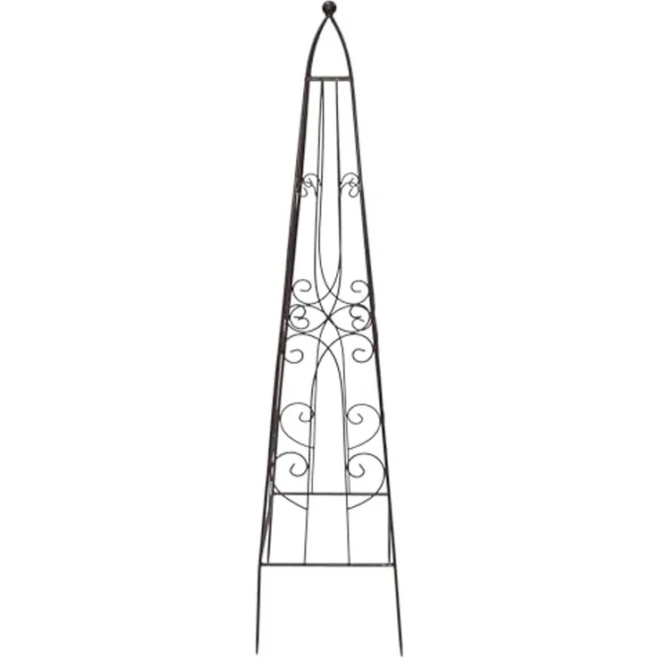 Rankturm "Romance" aus Metall, dunkelbraun in Antik Optik, 115 cm hoch, Rankhilfe, Rankgerüst, Rankgitter – Bild 2