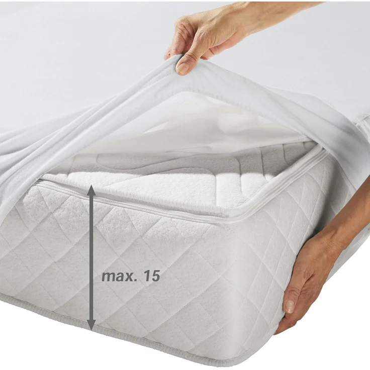 Erwin Müller Spannbettlaken, Molton, Gummizug: Rundumgummi, (1 Stück), Frottee wasserdicht/kochfest Uni – Bild 5