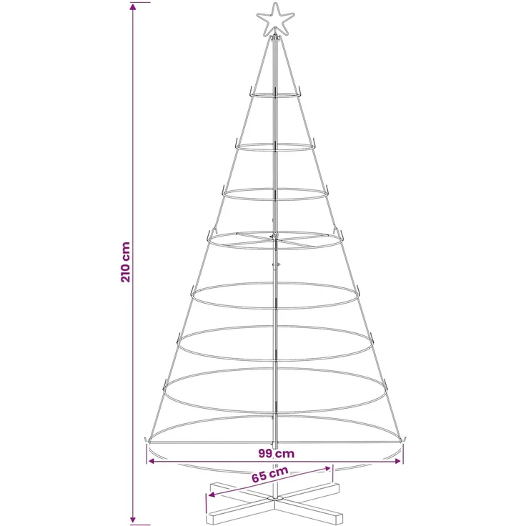 vidaXL Metall Weihnachtsbaum KUOPIO 210 cm Stahl Weiß 42053815 – Bild 6
