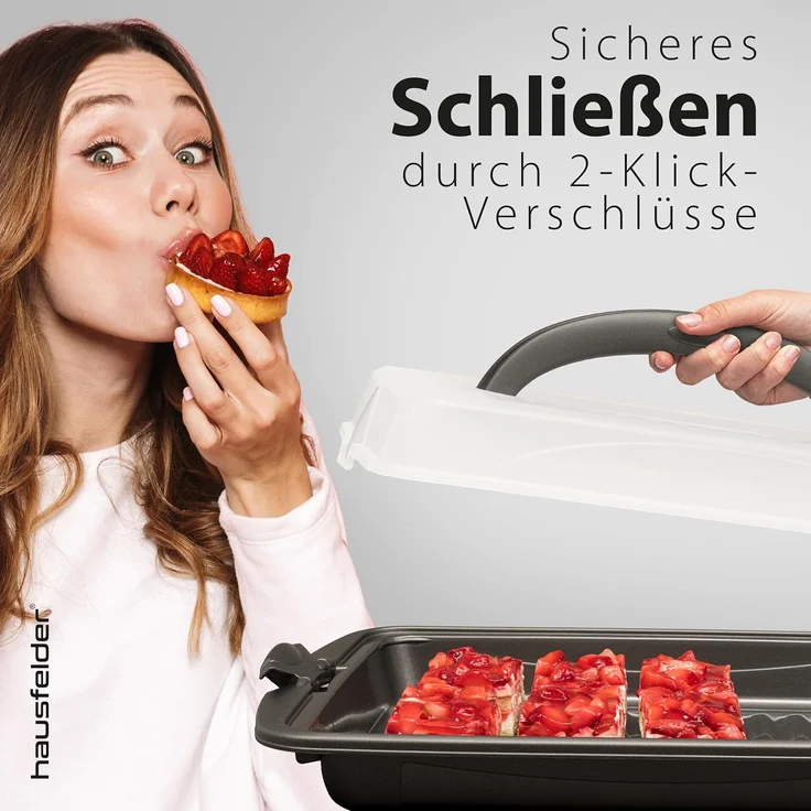 Hausfelder Kuchentransportbox Tortentransportboxen Vorteilspack 3 Stk, Kunststoff, (Set, 3-tlg, 3 verschiedene Boxen), Transportboxen mit Deckel – Bild 5