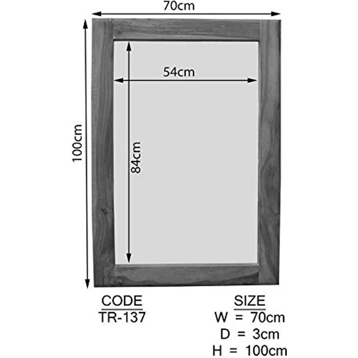 Spiegel Sheesham 100x3x70 smoked cherry gebeizt TORONTO #137 – Bild 6