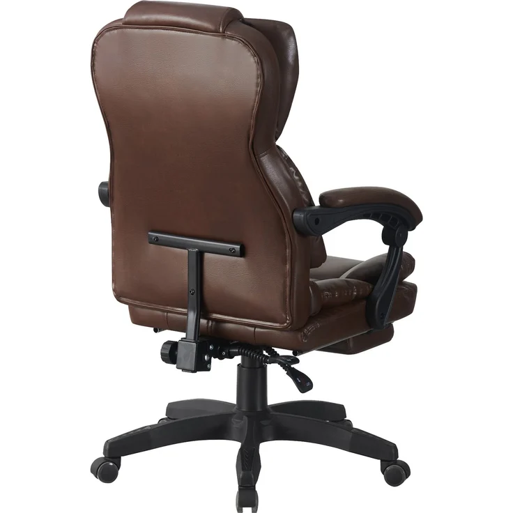 Schreibtischstuhl Bürostuhl Gamingstuhl Racing Chair Chefsessel mit Fußstütze Dunkelbraun – Bild 5