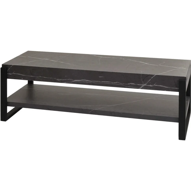 MCW TV-Rack L53, Grau, Holz, 120x42x44 cm, mit strukturierten Tischplatte und stabilen Eisenfüßen, einfach zu montieren