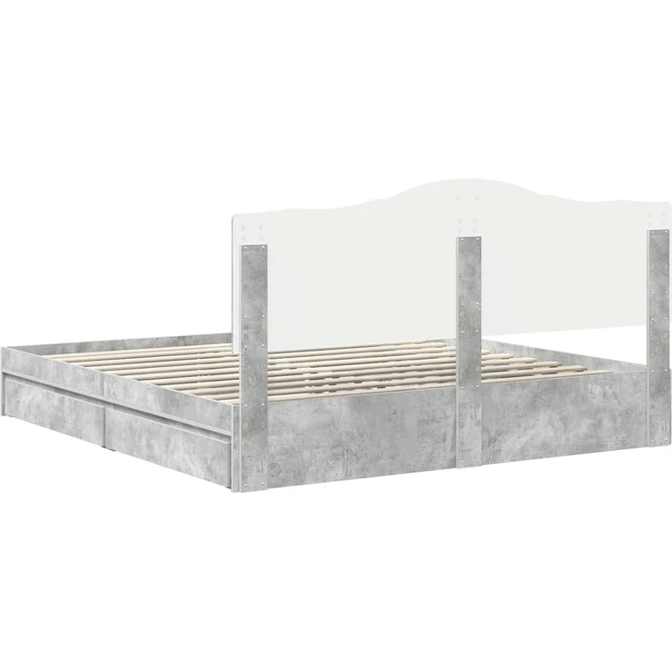 vidaXL Aufbewahrungsbett Beton Grau 200 x 200 cm Holzwerkstoff 3413474 – Bild 9