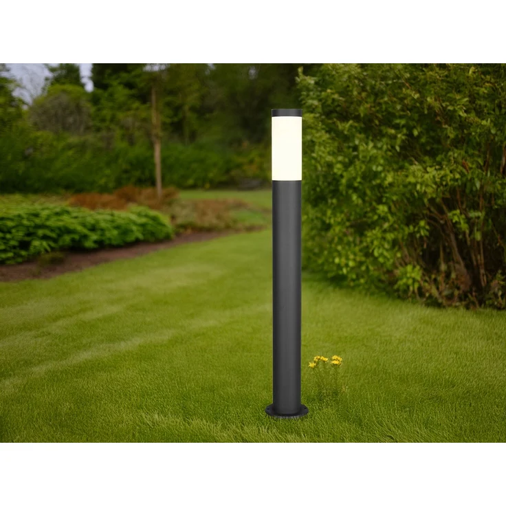 2er Set moderne LED Pollerleuchten aus Edelstahl in Schwarz, Höhe 80cm – Bild 5