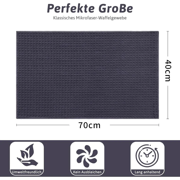 Moosfor Microfasertücher 4er-Set Saugfähige Fusselfrei Küchentücher 40x70cm – Bild 6