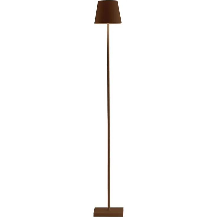 Zafferano, Poldina Lampe L, Kabellose, Wiederaufladbare Stehlampe mit Touch Control, Geeignet für Wohnzimmer und Außenbereich, Dimmer, 2200-3000 K, Höhenverstellbar 52-122 cm, Farbe Corten