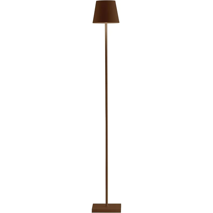 Zafferano, Poldina Lampe L, Kabellose, Wiederaufladbare Stehlampe mit Touch Control, Geeignet für Wohnzimmer und Außenbereich, Dimmer, 2200-3000 K, Höhenverstellbar 52-122 cm, Farbe Corten