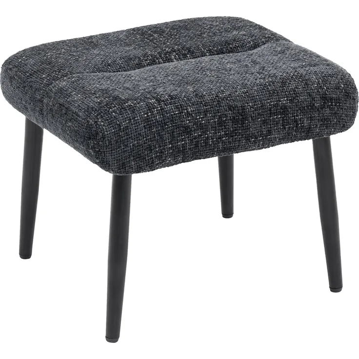 MELAYR, Sitzhocker Hocker mit weichem Sitzkissen Stahlbeinen Fußhocker mit Chenille-Stoff, 45 x 41 x 38 cm, Dunkelgrau