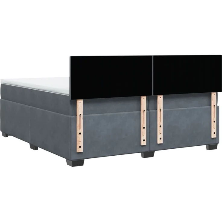 vidaXL Boxspringbett mit Matratze Dunkelgrau 200x200 cm Samt 3288697 – Bild 8