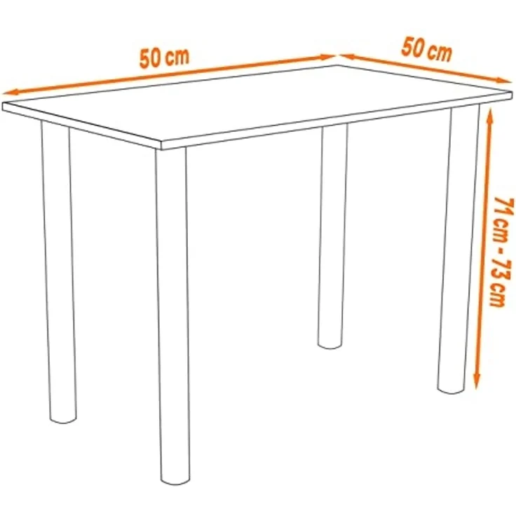 AKKE Esstisch, Esszimmertisch mit weißen Beinen Küchentisch Bürotisch 2mm PVC – Bild 3