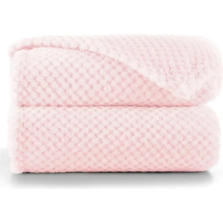 DecoKing Kuscheldecke 70x150 cm rosa Decke Microfaser Wohndecke Tagesdecke Fleece weich sanft kuschelig skandinavischer Stil pink Puder Henry – Bild 2