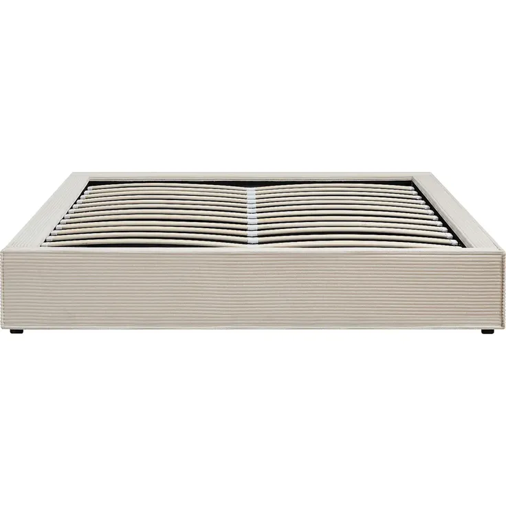 Vente-unique - KARESO Lattenrost und Bettrahmen Samt Beige - B 161 cm x H 30 cm x L 210 cm – Bild 4