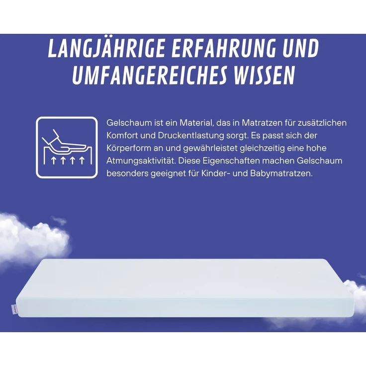 Arensberger Matratzen Topper LUXURY, 90x200cm, Gelschaum und Memory Gel Foam Matratzentopper, waschbar, geeignet für Federkern & Matratzen, Höhe 10cm – Bild 4