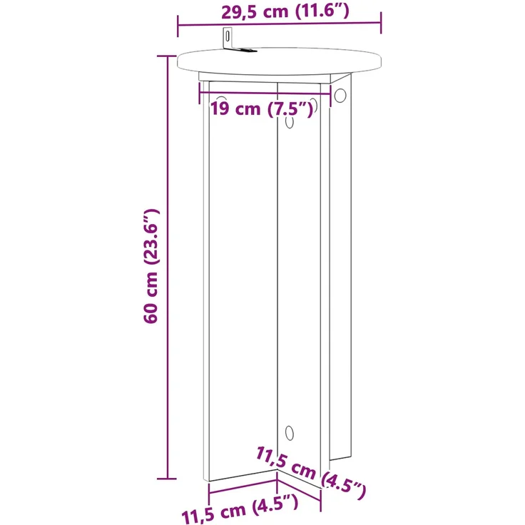 vidaXL Pflanzenständer 2 stk. Weiß Ø29,5 x 60 cm Holzwerkstoff 899717 – Bild 11