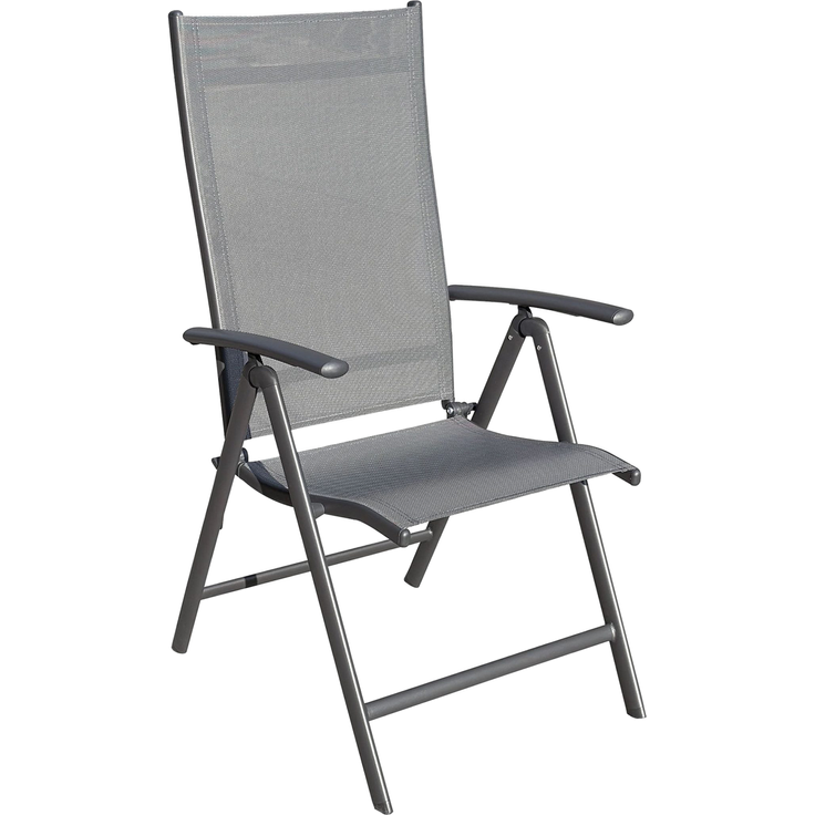 2GARVIO Klappsessel, Sitz und Rücken Textilen AnthrazitGestell Alu Anthrazit (max110KG )
