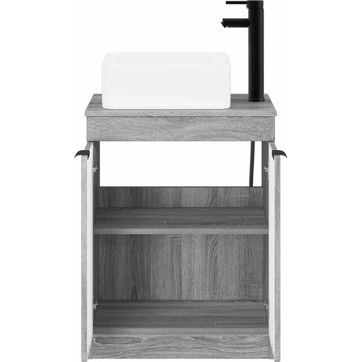 vidaXL Waschbeckenschrank Grau Sonoma 54 x 41 x 100 cm Holzwerkstoff 3404228 – Bild 3