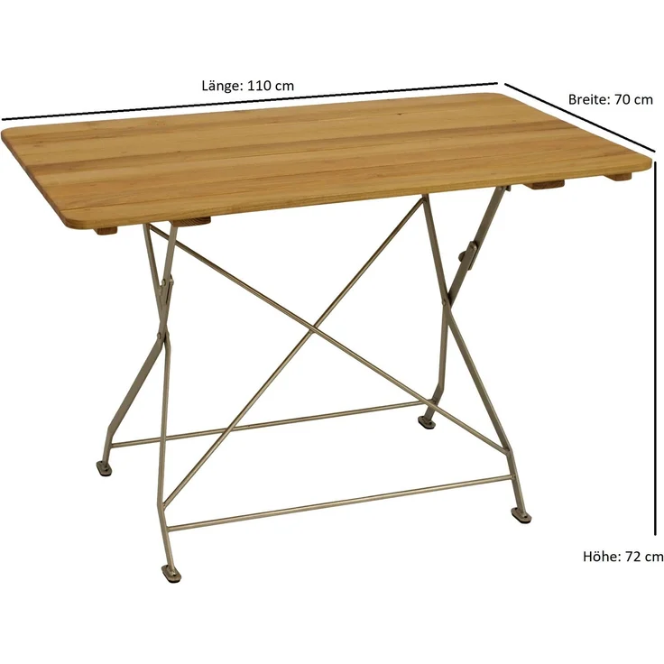 DEGAMO PASSAU Garnitur 5-teilig, Metall + Robinie, verzinkt/natur, Tisch 70x110cm – Bild 4