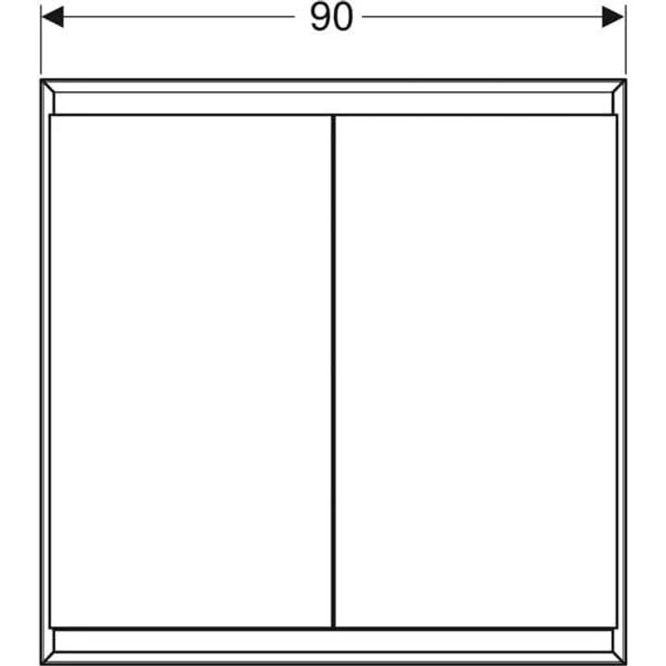 Geberit ONE Spiegelschrank mit ComfortLight, 2 Türen, Unterputzmontage, 90 x 90 x 15 cm, 505.803.00, Farbe: Aluminium eloxiert - 505.803.00.1 – Bild 3