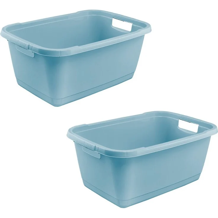 keeeper Wäschewanne aenna, 2er Set, 65 x 44 x 28 cm, 52 l (Set, 2 St), praktische Griffe, platzsparend ineinander nestbar – Bild 1
