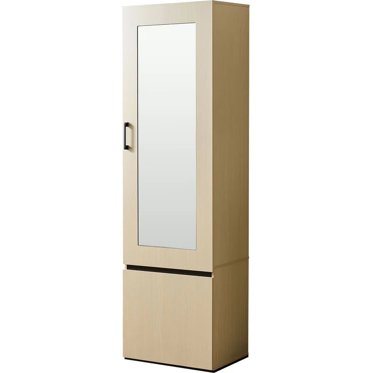 Schmaler Garderobenschrank mit Spiegel und ausziehbarer Kleiderstange – Moderner Flurschrank, platzsparender Garderobenschrank für Flur, Schlafzimmer und Wohnung.[OLD SKU: GL3812N]--Holz--54x34.5x179.5cm--YOUDENOVA – Bild 8