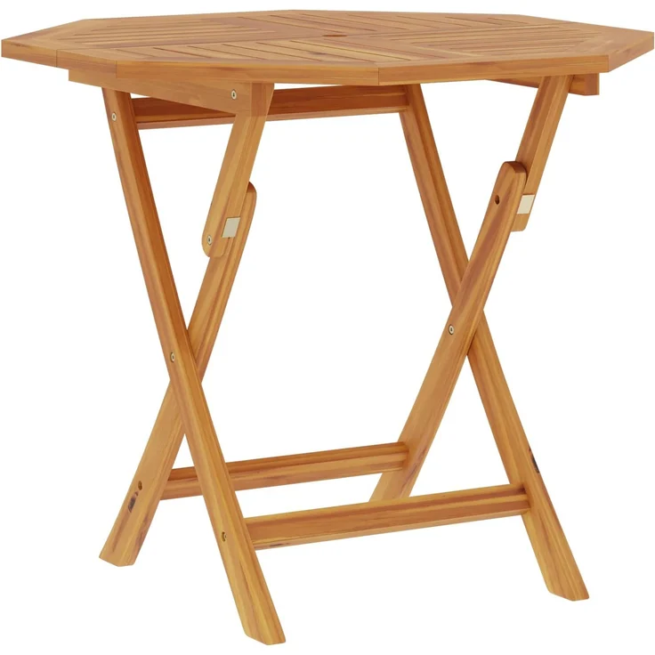 vidaXL 5-teiliges klappbares Garten-Bistro-Set Natur Massivholz Teak 3434112 – Bild 3