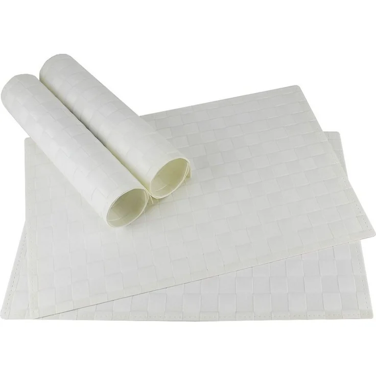 matches21 HOME & HOBBY Platzset Tischset MODERN weiß 4er Tischunterlage als Tischdeko, (4-St), modernes Esstisch Platzdeckchen als abwaschbarer Tischuntersetzer – Bild 5